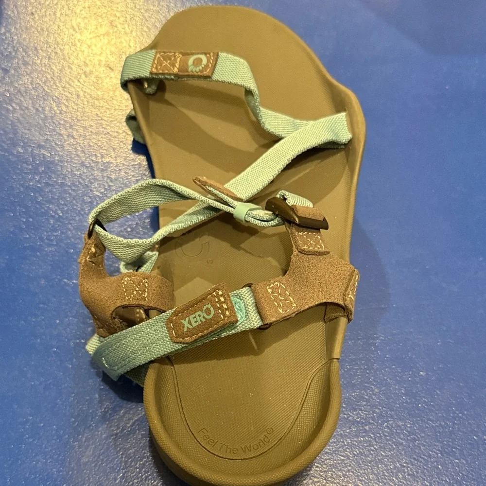 Xero Shoes Z-Trek Sandals W9 NEW Barefoot Minimalist Hiking Blue - Picture 6 of 7